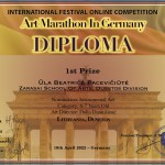 ArtMarathonInGermany-Diploma-1st-Ūla-Beatričė-Pacevičiūtė